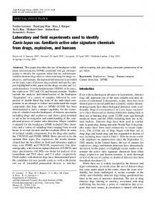 Laboratory and field experiments used to identify Canis lupus var ...