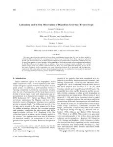 Laboratory and In Situ Observation of Deposition Growth of Frozen ...