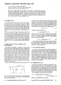 Laboratory experiments with silicon solar cells