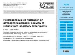 Laboratory ice nucleation experiments