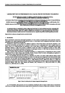 LABORATORY TESTS ON PERFORMANCE OF A ...