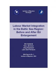 Labour Market Integration in the Baltic Sea Region: Before ... - CiteSeerX