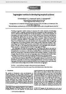 Lagrangian vortices in developing tropical cyclones - Naval ...