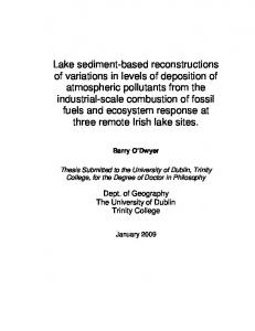 Lake Sediment-based Reconstructions of Variation in ...