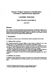 Lambda Calculus