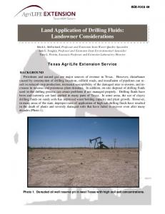 Land Application of Drilling Fluids: Landowner Considerations