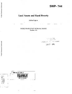 Land Assets and Rural Poverty