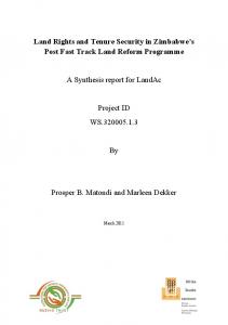 Land Rights and Tenure Security in Zimbabwe's Post Fast ... - LANDac