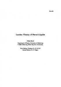 Landau Theory of Fermi-Liquids