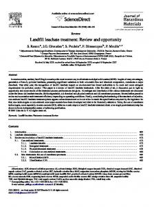 Landfill leachate treatment: Review and opportunity