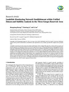 Landslide Monitoring Network Establishment within Unified Datum