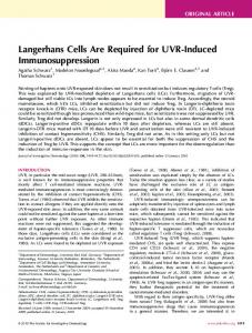 Langerhans Cells Are Required for UVR-Induced ... - Core