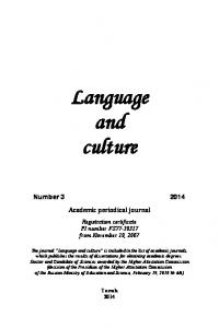 Language and culture