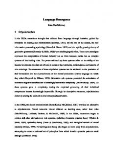 Language Emergence - Semantic Scholar