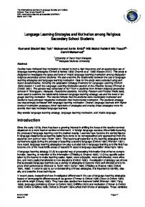 Language Learning Strategies and Motivation among ... - CiteSeerX