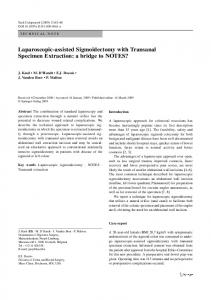 Laparoscopic-assisted Sigmoidectomy with Transanal ... - Springer Link