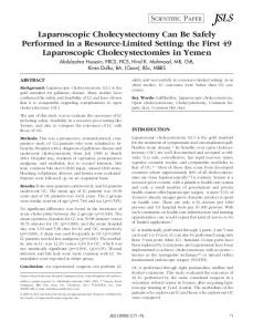 Laparoscopic Cholecystectomy Can Be Safely