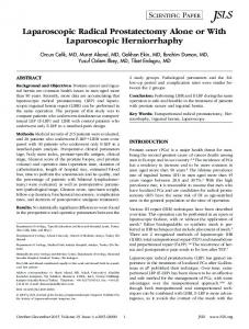 Laparoscopic Radical Prostatectomy Alone or With