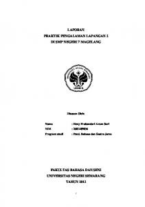 laporan praktik pengalaman lapangan 2 di smp negeri 7 magelang ...