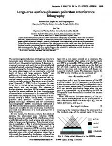 Large-area surface-plasmon polariton interference ... - OSA Publishing