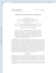 LARGE DEVIATIONS FOR SHORT RECURRENCE