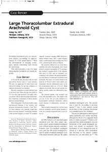 Large Thoracolumbar Extradural Arachnoid Cyst