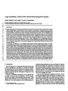 Large Vocabulary Arabic Online Handwriting ... - Semantic Scholar