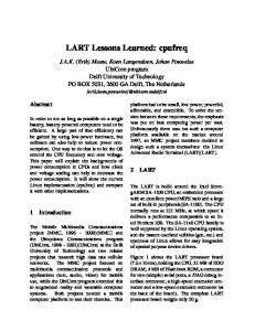 LART Lessons Learned: cpufreq