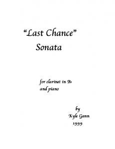 Last Chance Sonata - Kyle Gann