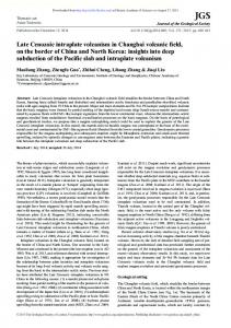 Late Cenozoic intraplate volcanism in Changbai volcanic field, on the ...