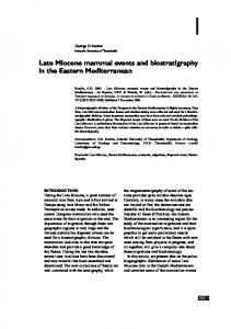 Late Miocene mammal events and biostratigraphy in the Eastern ...