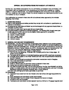Late Model Official Rules 2013