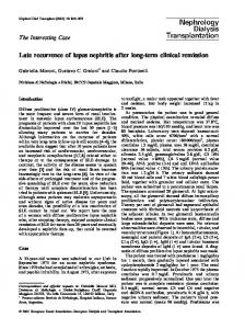 Late recurrence of lupus nephritis after long-term clinical remission