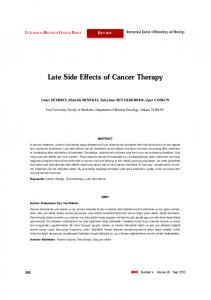 Late Side Effects of Cancer Therapy - International Journal of ...