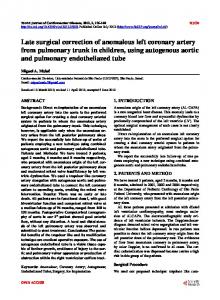 Late surgical correction of anomalous left coronary ... - Semantic Scholar