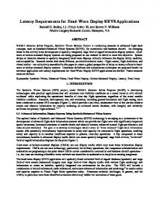 Latency Requirements for Head-Worn Display S/EVS