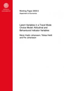 Latent Variables in a Travel Mode Choice Model - Diva Portal