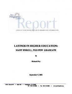 latinos in higher education - Pew Hispanic Center