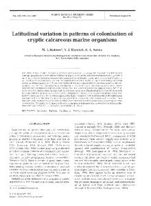 Latitudinal variation in patterns of colonisation of ... - Inter Research