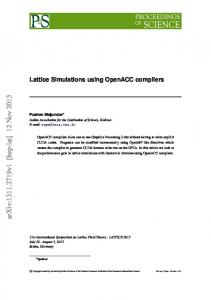 Lattice Simulations using OpenACC compilers