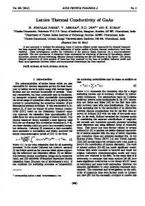 Lattice Thermal Conductivity of GaAs