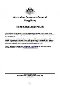 LAWYERS IN HONG KONG