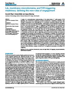 Lck, membrane microdomains, and TCR triggering ... - Semantic Scholar