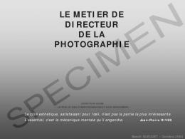 LE METIER DE DIRECTEUR DE LA PHOTOGRAPHIE