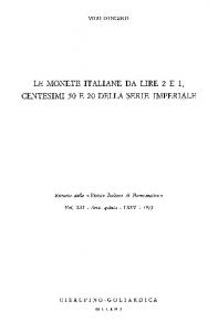 le monete italiane da lire 2 e 1, centesimi 50 e 20 della serie imperiale