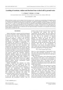 Leaching of uranium, radium and thorium from vertisol ... - Springer Link