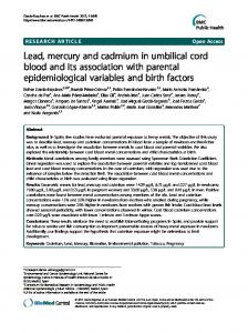 Lead, mercury and cadmium in umbilical cord ... - Semantic Scholar