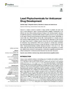 Lead Phytochemicals for Anticancer Drug Development - Core
