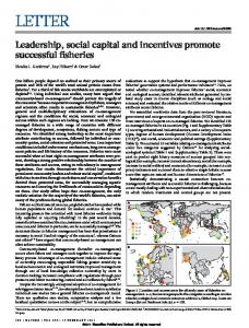 Leadership, social capital and incentives promote ...