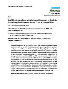 Leaf Physiological and Morphological Responses ... - Semantic Scholar